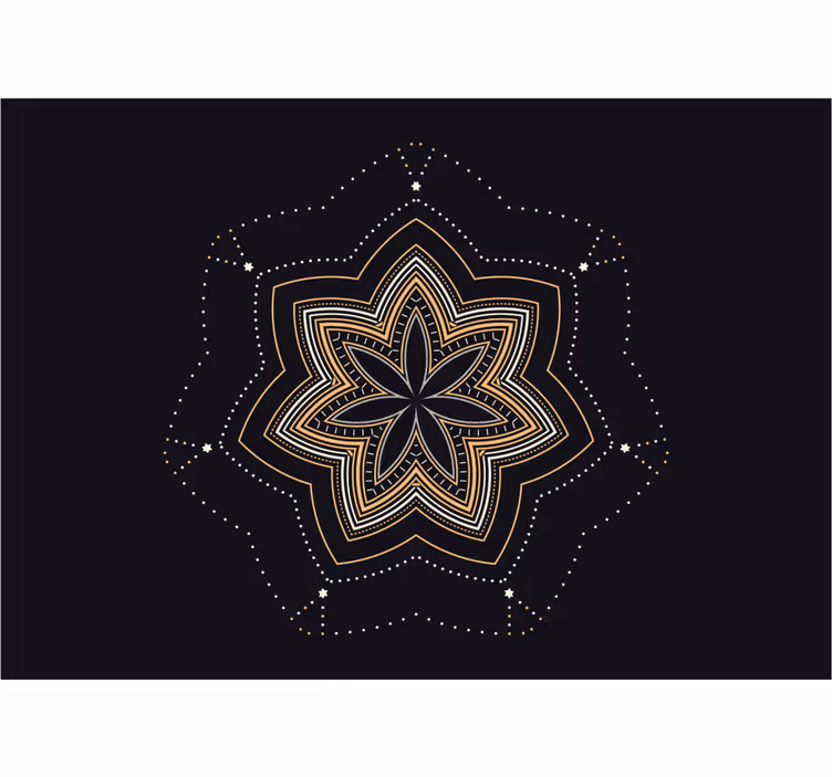 Indviklet stjernemønster fototapet mandala - TenStickers