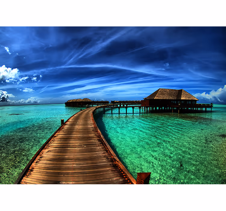 Tropisk havscene natur fototapet - TenStickers