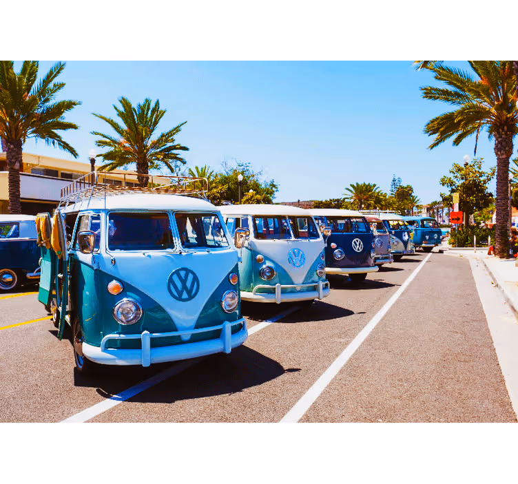 Fototapet køretøj klassiske volkswagen vans - TenStickers