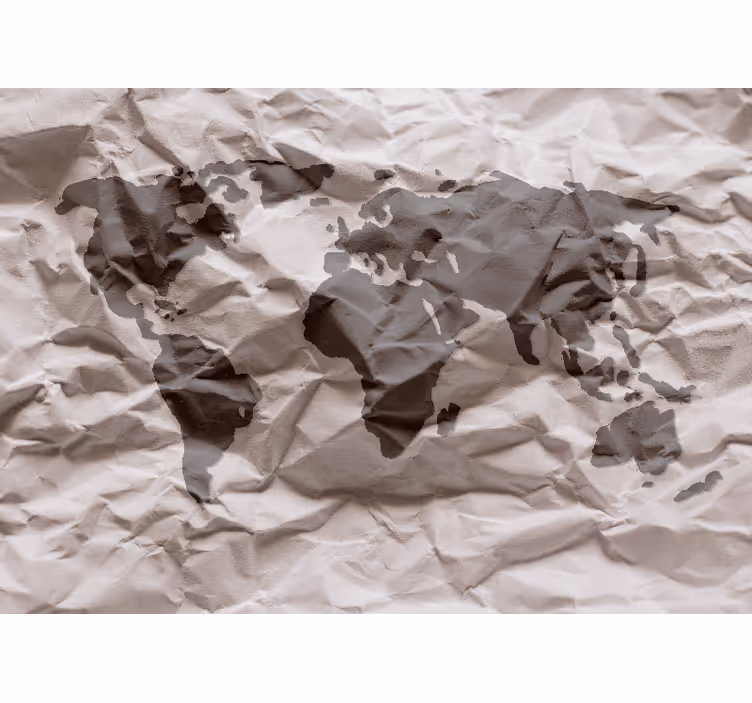 Geografisk verdensomrids fototapet verdenskort - TenStickers