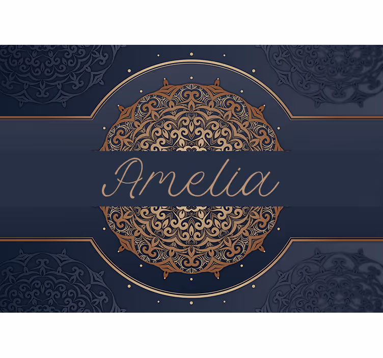 Mandala med personlig tekst fototapet - TenStickers