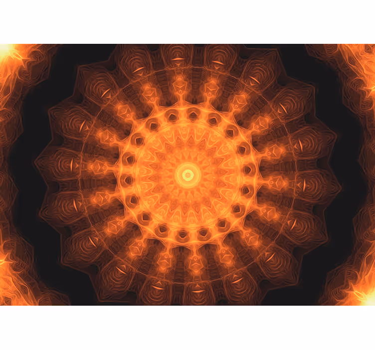 Malet solopgang mandala fototapet - TenStickers