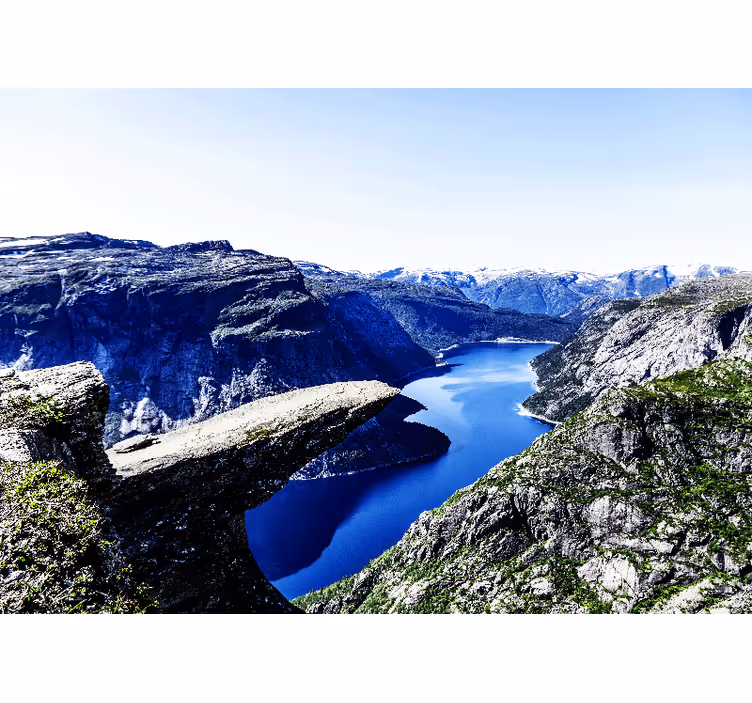 Majestætisk fjordudsigt landskab fototapet - TenStickers
