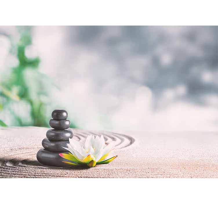Fredfyldt stenstabling zen fototapet - TenStickers
