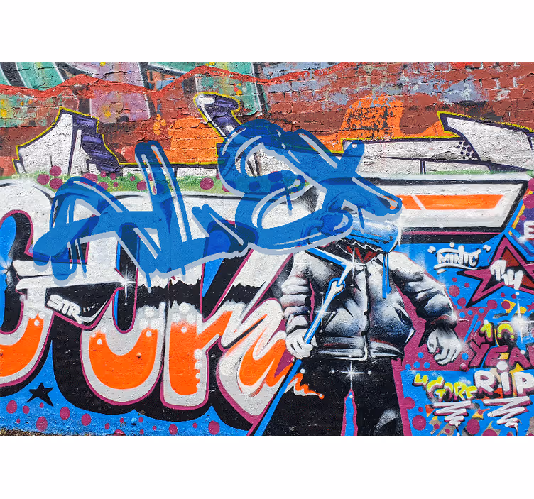 Urban gadestil graffiti fototapet - TenStickers