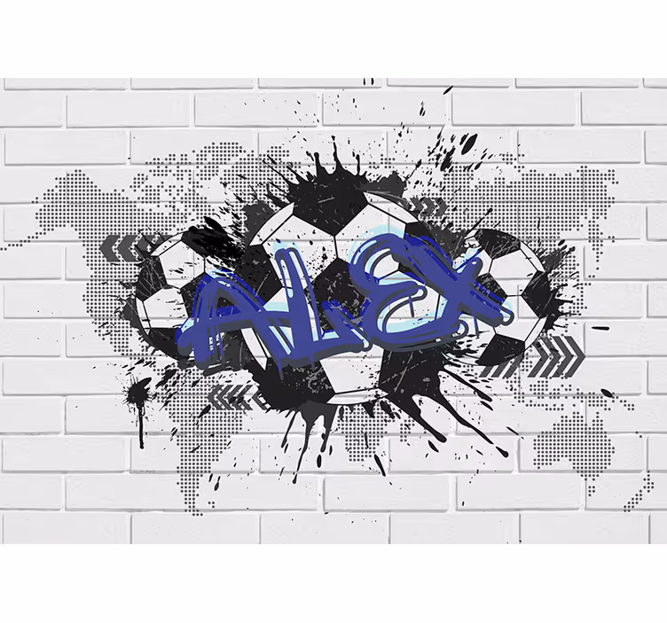 Fodbold graffiti urban kunst fototapet - TenStickers