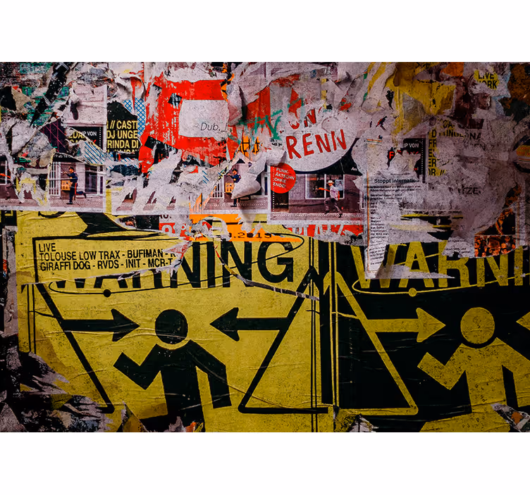 Revet plakater vintage fototapet - TenStickers