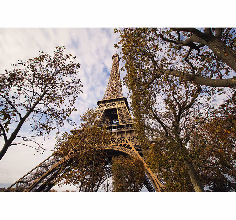Paris fototapet eiffeltårnets sceniske perspektiv - TenStickers