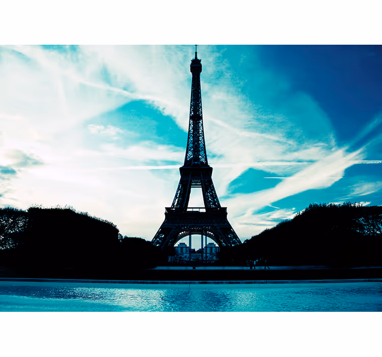 Paris blå skyggeeffekt paris fototapet - TenStickers
