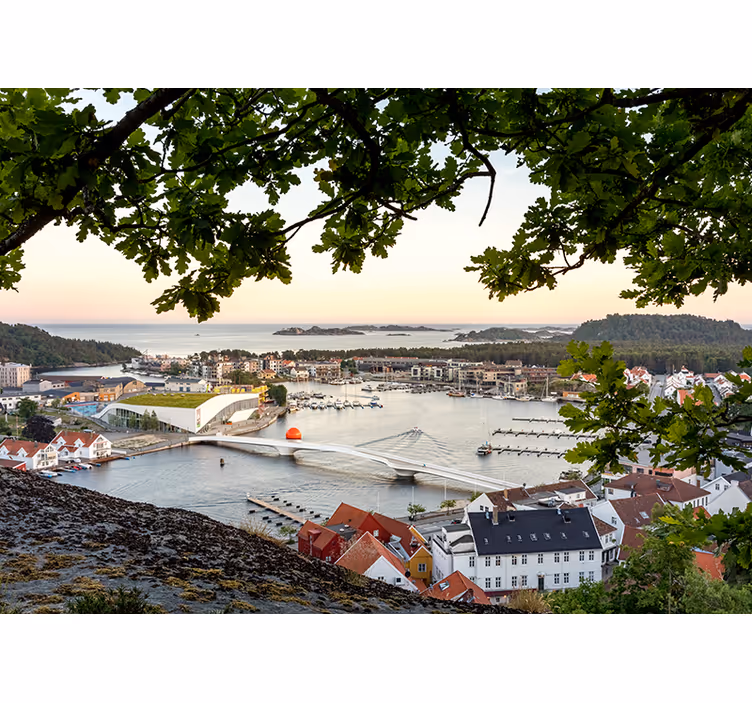 Fototapet af byer med charmerende kystudsigt - TenStickers