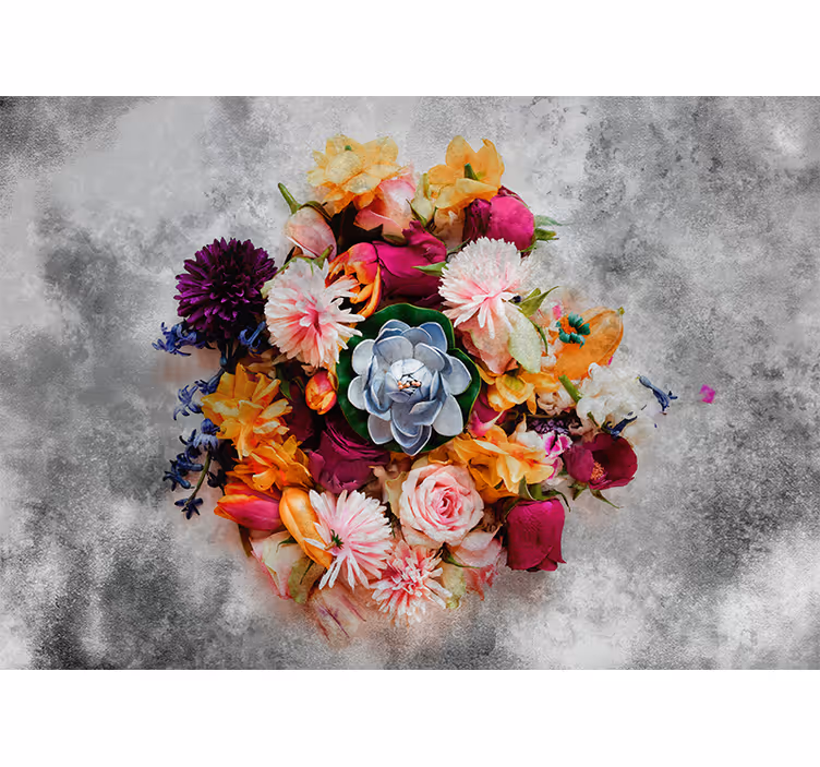 Farverigt blomsterarrangement fototapet blomster - TenStickers