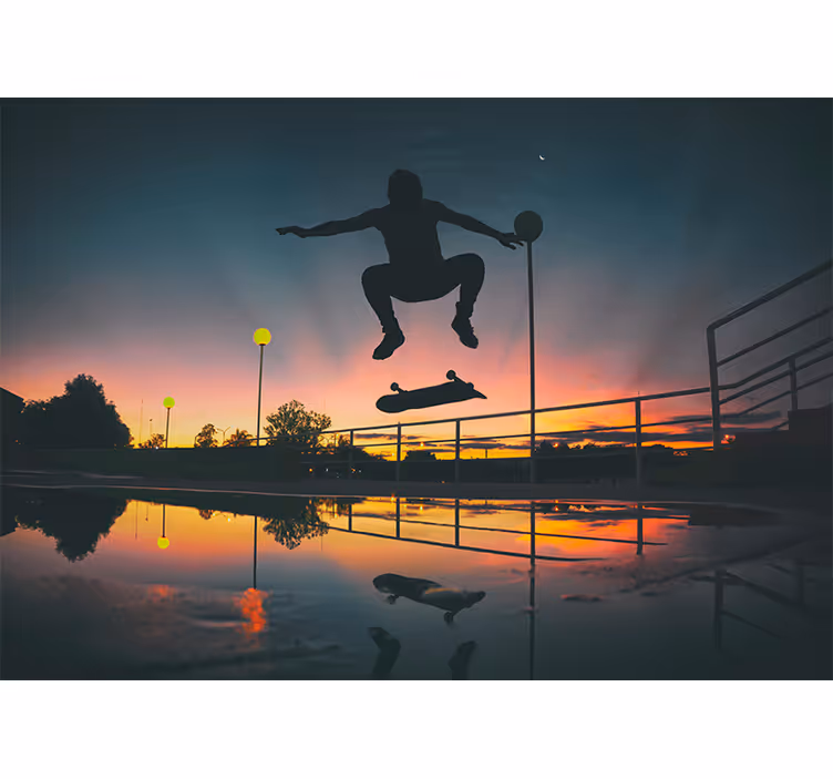 Skater trick foto fototapet - TenStickers