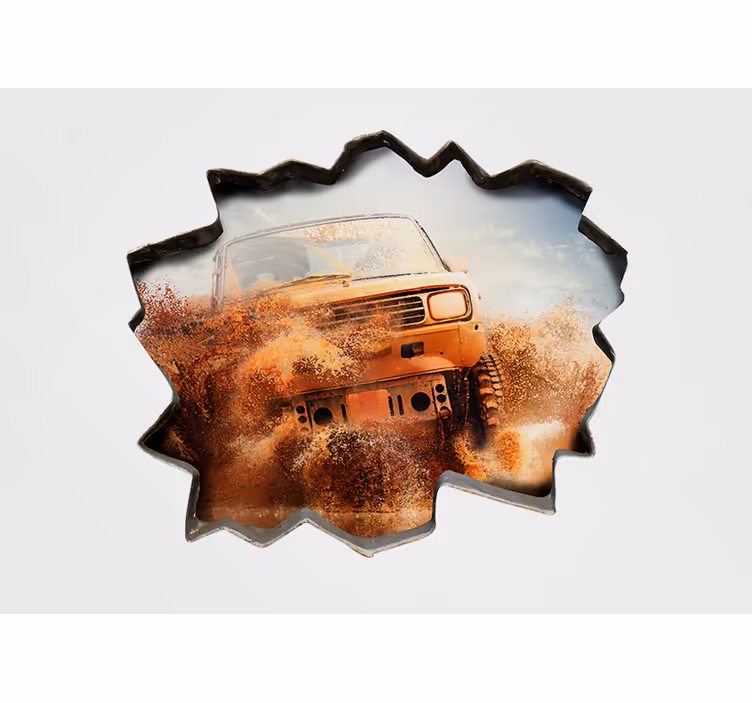 Racerbil bryde hvid mur bil fototapet - TenStickers
