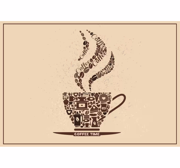 Kaffetid-frase citat fototapet - TenStickers