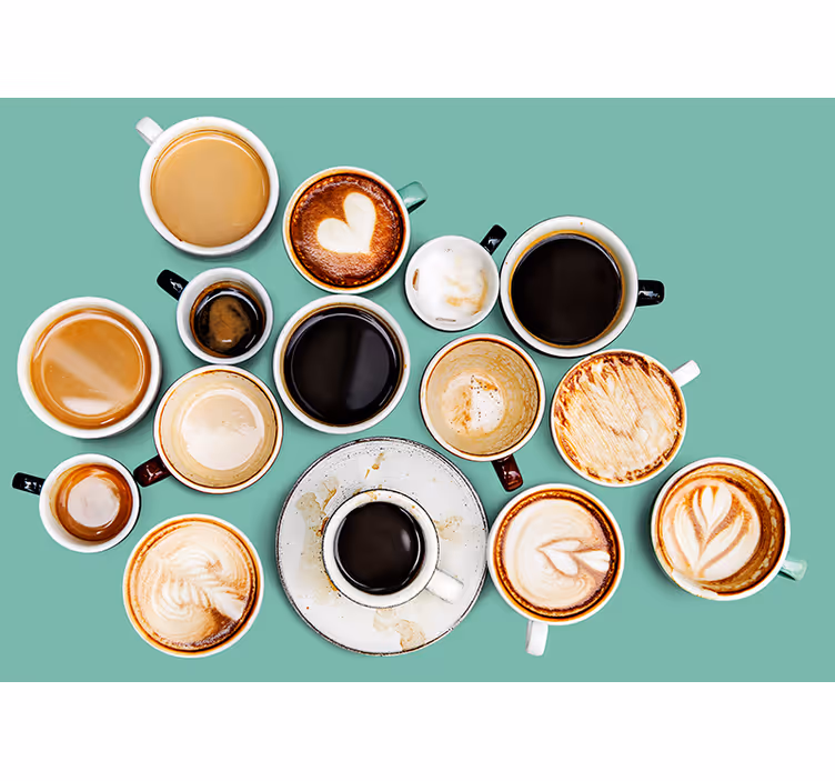 Kaffe blandede match typer fototapet - TenStickers