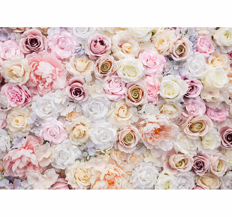 Fototapet blomster delikate roser arrangement - TenStickers