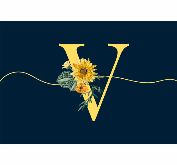 Solsikke initial elegance fototapet blomster - TenStickers