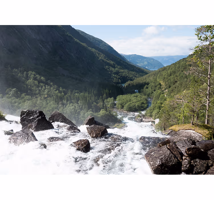 Natur fototapet med flydende flandskab - TenStickers