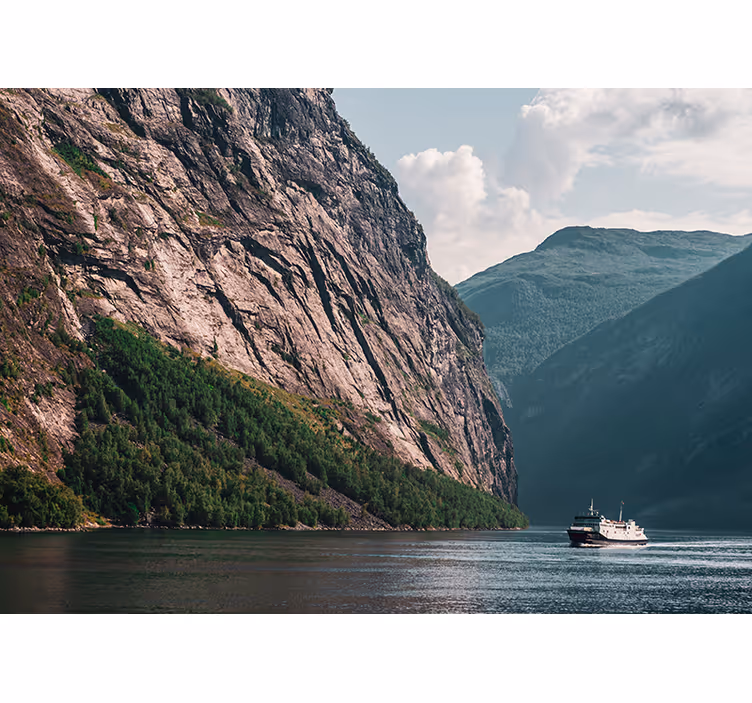 Landskab fototapet majestætisk fjordscene - TenStickers