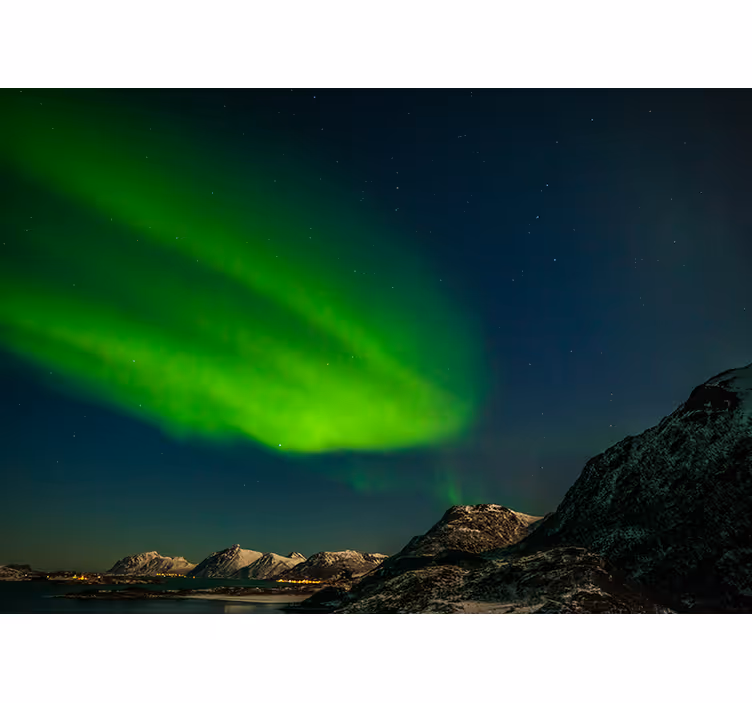 Tapet natur nordlys udstilling - TenStickers