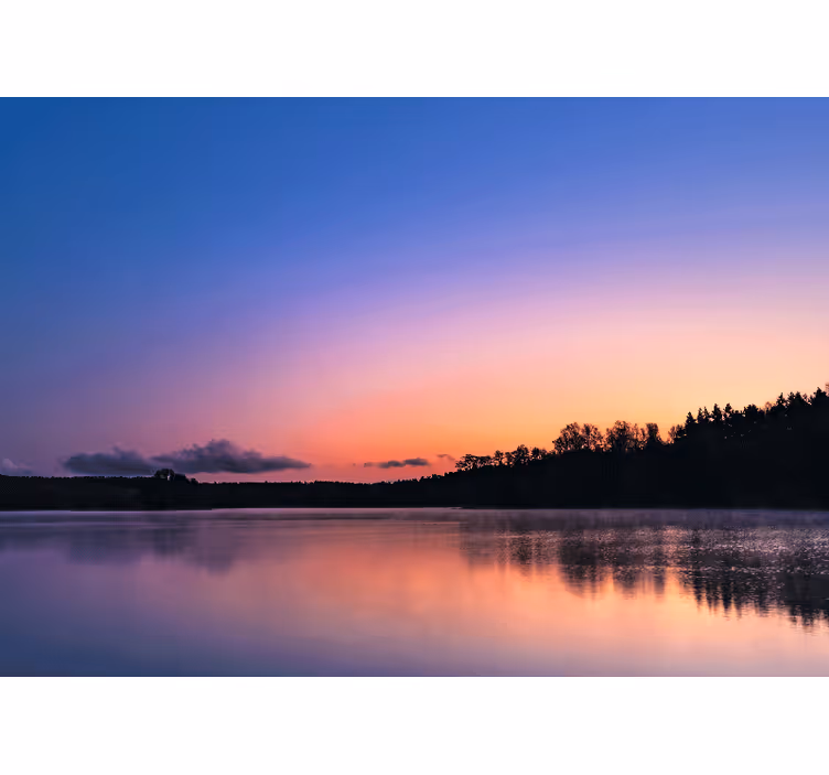 Solnedgang mazury sø fototapet - TenStickers