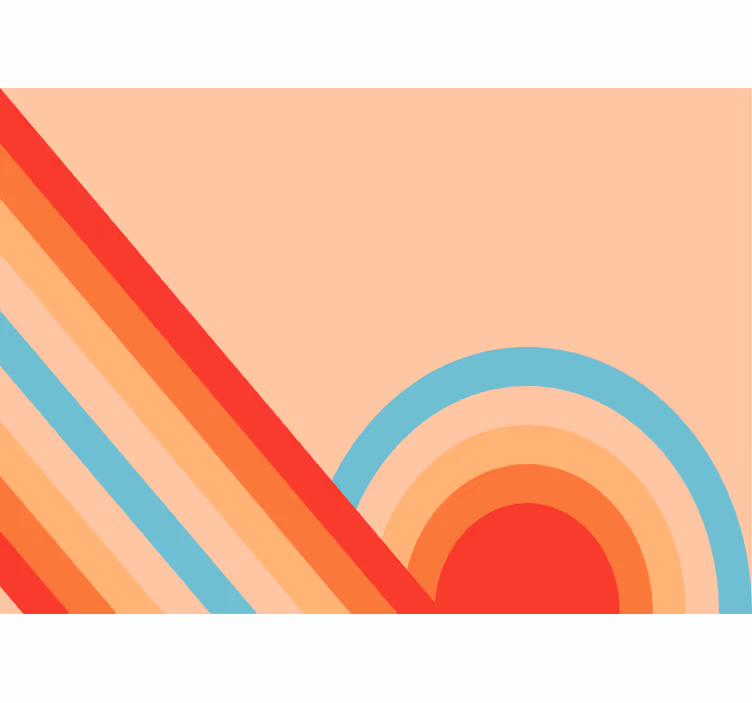 Mønster fototapet retro geometriske mønstre - TenStickers