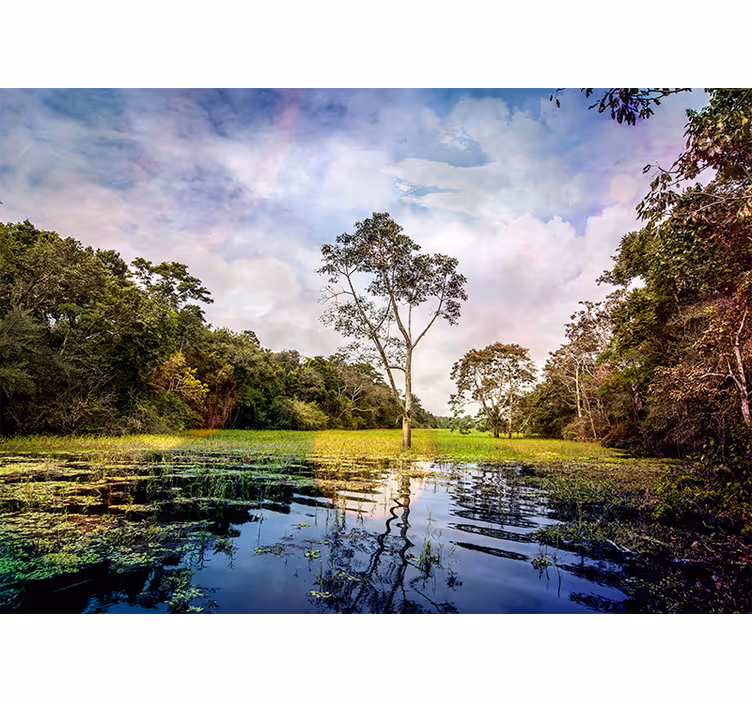 Landskab fototapet rolig naturscene - TenStickers