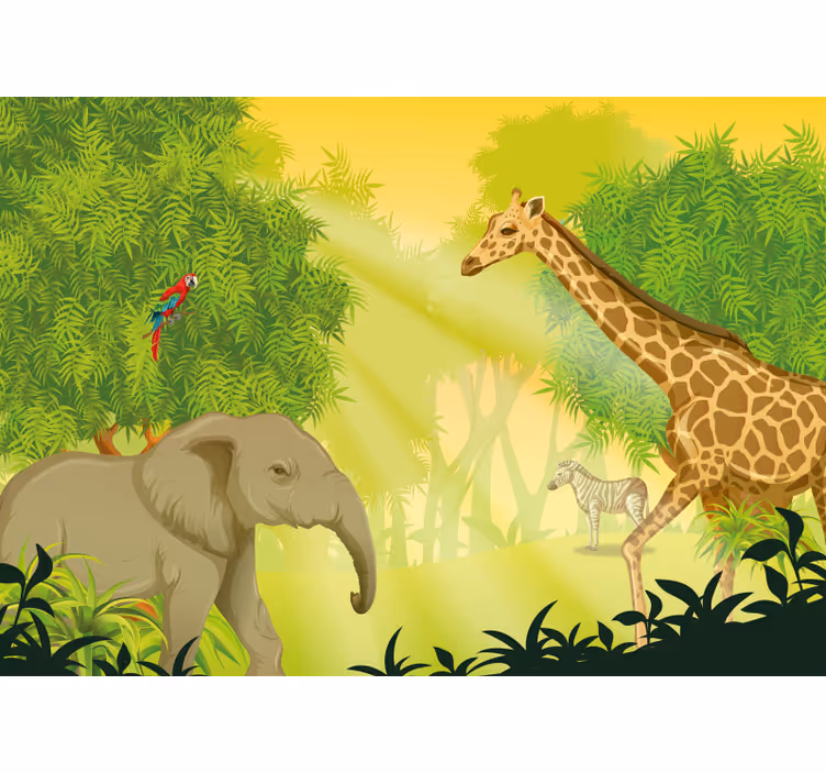 Jungle og skov fototapet - TenStickers