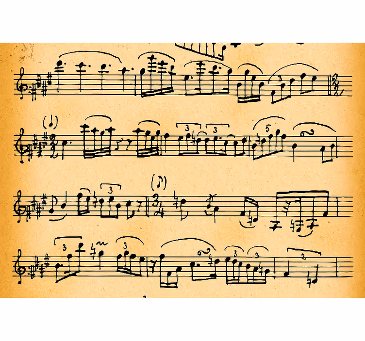 Vintage musik noder fototapet - TenStickers