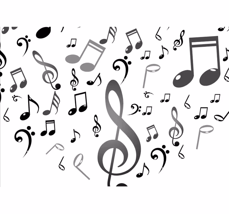 Fototapet musik med motiv af musiknoter - TenStickers