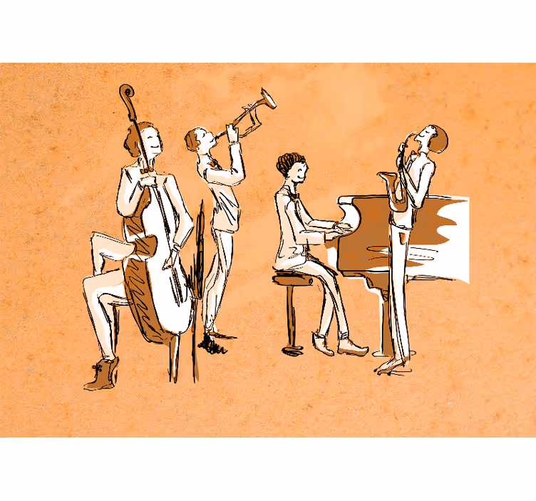 Fototapet musik jazzband optræden - TenStickers
