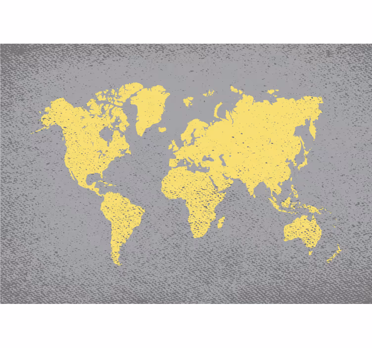Fototapet verdenskort world outline map - TenStickers