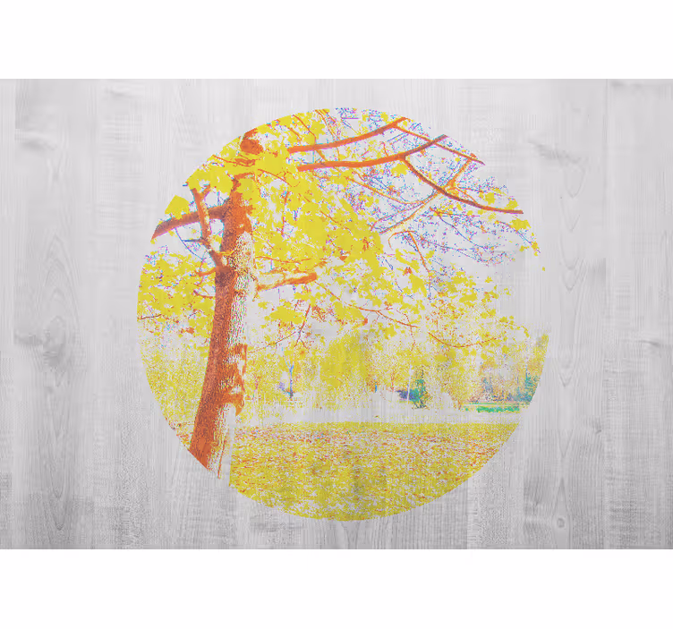 Natur fototapet efterårstræ scene - TenStickers
