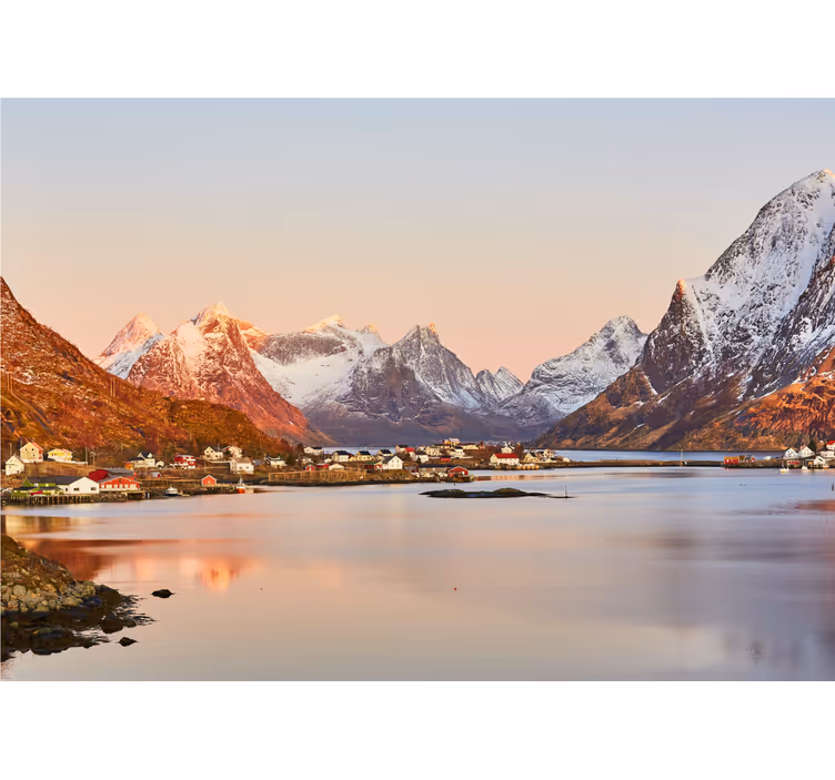 Landskab fototapet bjergagtig kystnær ro - TenStickers