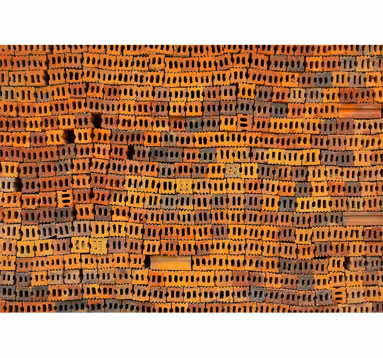Fototapet mursten stablet mønster - TenStickers