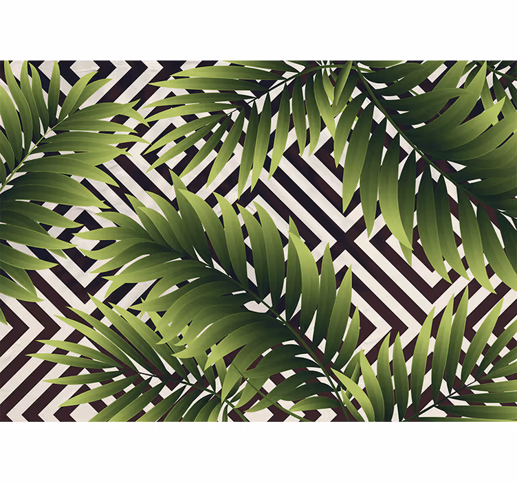 Tapet natur med tropiske blade kunst - TenStickers