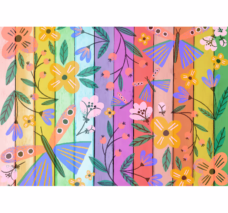 Fototapet blomster levende botaniske motiver - TenStickers
