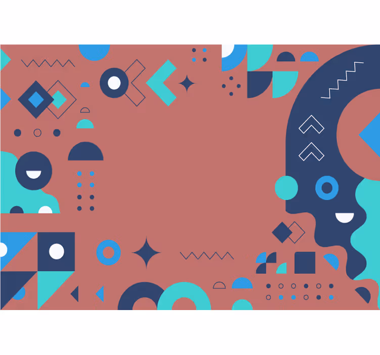Fototapet abstrakt geometrisk mønsterkomposition - TenStickers