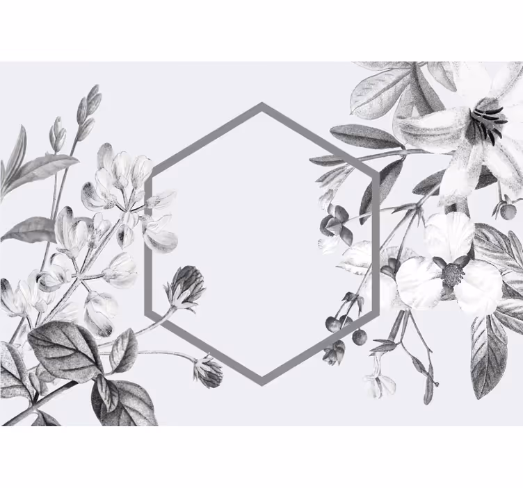 Grå planter arrengment fototapet blomster - TenStickers