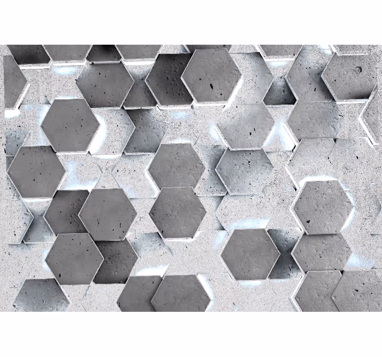 Mønster fototapet hexagonalt betonmønster - TenStickers