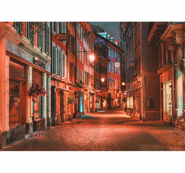 Ensom by om natten i schweiz fototapet - TenStickers
