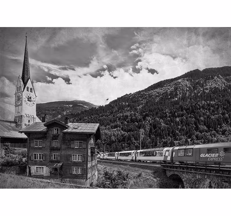 Fototapet af byer historiske schweiziske landskaber - TenStickers