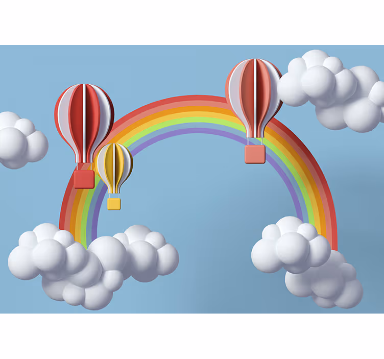 Citat fototapet farverige luftballoner - TenStickers