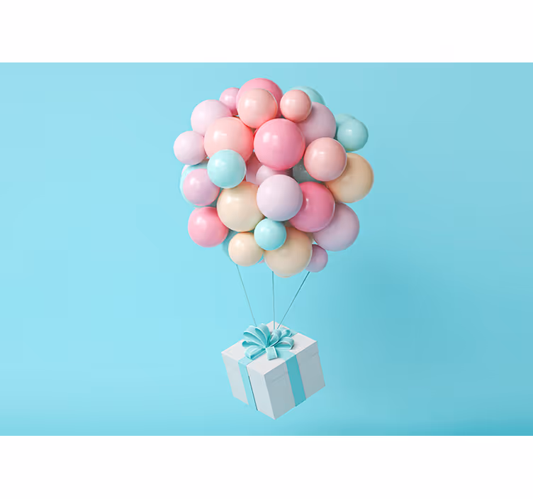 Ballon flok babyværelse fototapet - TenStickers