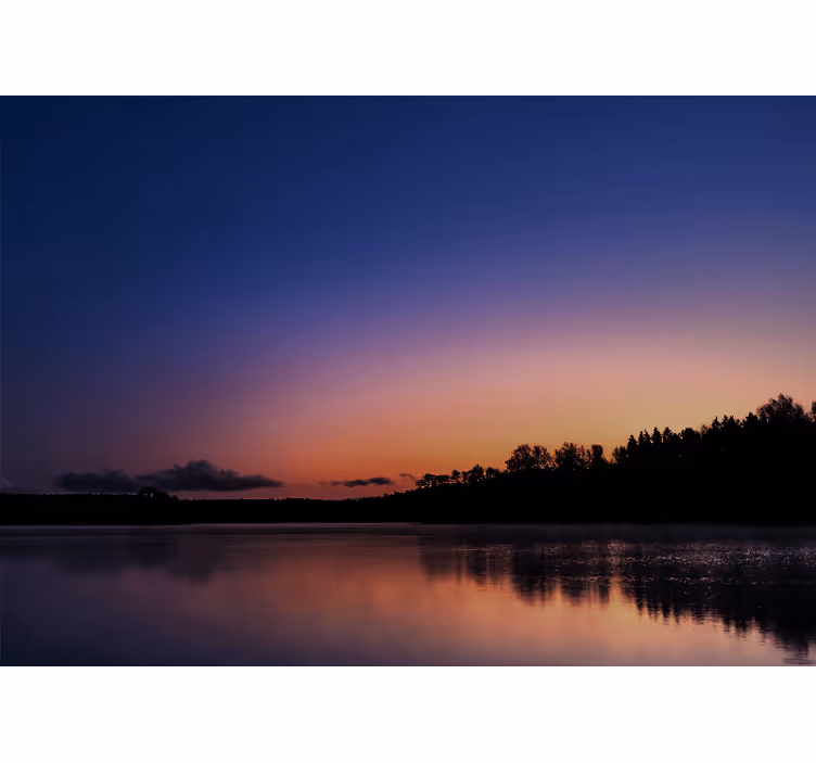 Landskab fototapet rolig søsolnedgang - TenStickers