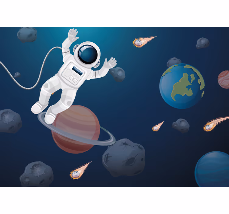 Fantasi fototapet kosmonaut i kosmos - TenStickers