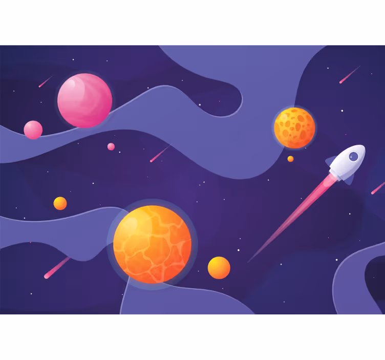 Barnets kosmiske eventyr rummet fototapet - TenStickers
