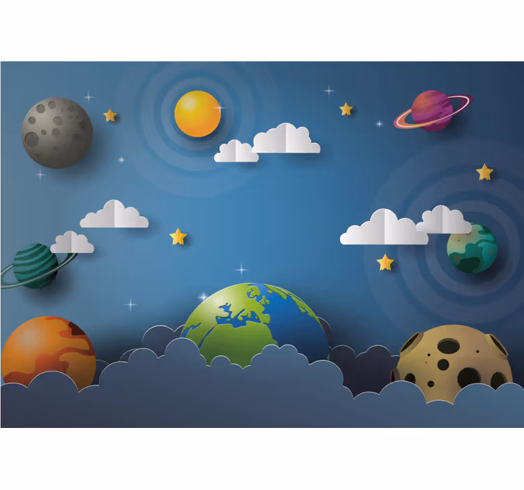 Fantasi fototapet kosmisk drømmelandskab - TenStickers