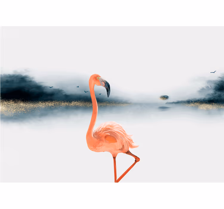 Fototapet dyr elegant flamingo pose - TenStickers