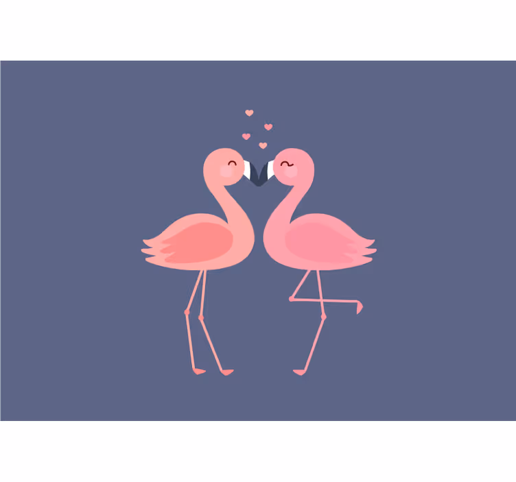 Kærlighed fototapet flamingoer i kærlighed - TenStickers